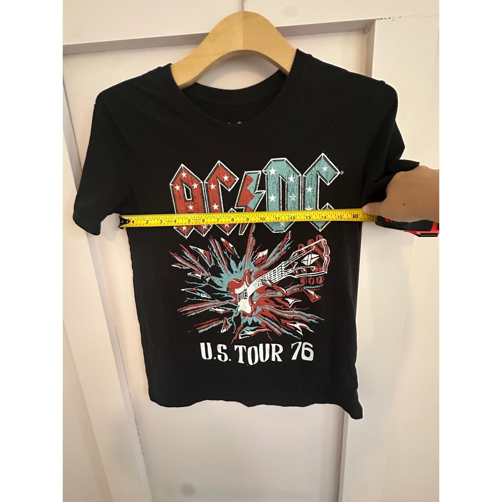 AC/DC US Tour 76 Graphic Tee Goodie Two Sleeves Black Small Rock Band T-Shirt - Picture 3 of 5